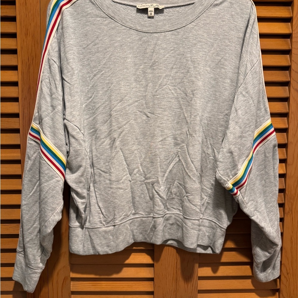 Super soft Women's Sweater with Rainbow Stripes, Express One Eleven, M